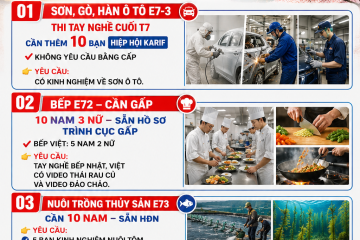 XKLĐ HÀN QUỐC VISA E7-3: THỢ HÀN -SƠN-ĐIỆN - CB THỦY SẢN/ ĐẦU BẾP  🇰🇷 