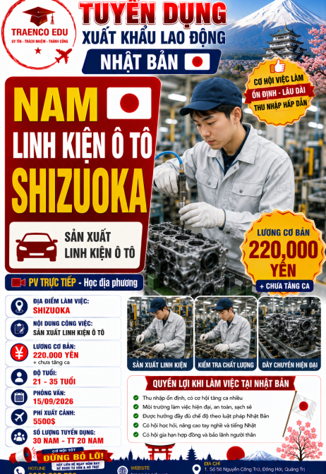 ĐƠN KỸ SƯ - 20 NAM - LINH KIỆN Ô TÔ SHIZUOKA