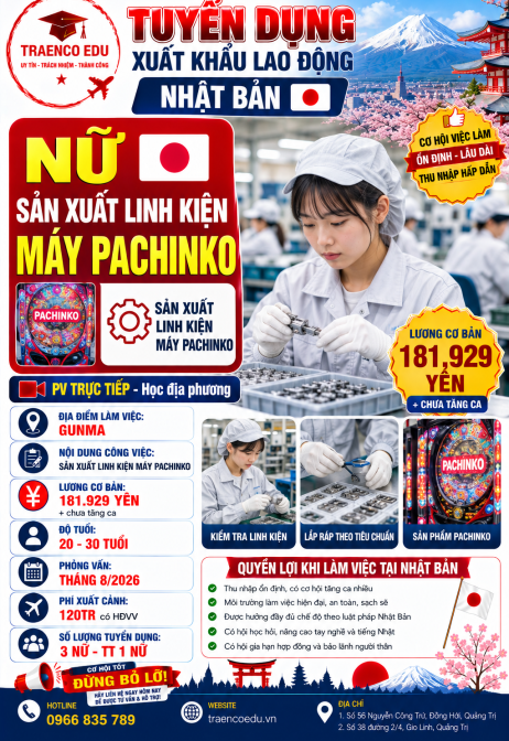 01 NỮ - SẢN XUẤT LINH KIỆN MÁY PACHINKO