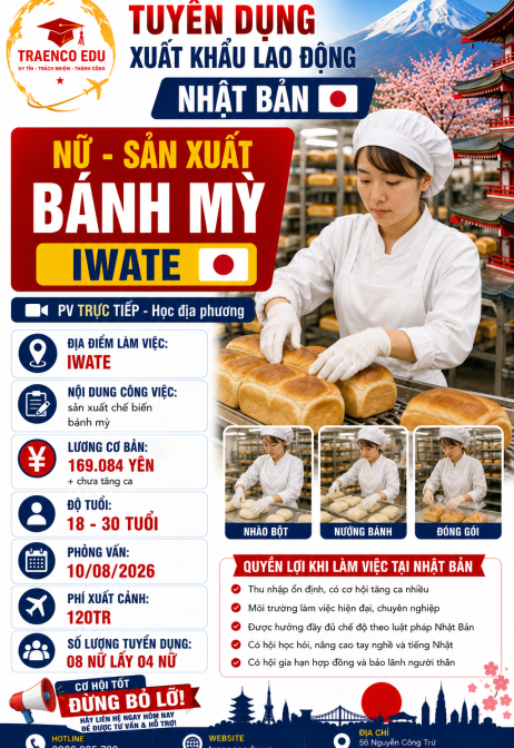 04 NỮ - SẢN XUẤT CHẾ BIẾN BÁNH MỲ IWATE